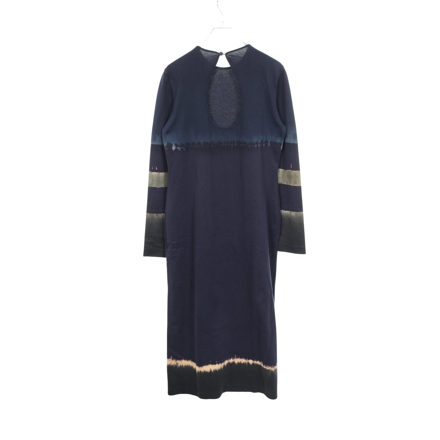 Shibori タイダイ 長袖 ワンピース コットン ネイビー マルチカラー マメクロゴウチ