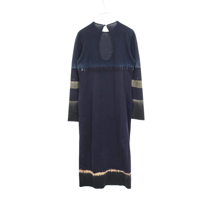 Shibori タイダイ 長袖 ワンピース コットン ネイビー マルチカラー マメクロゴウチ