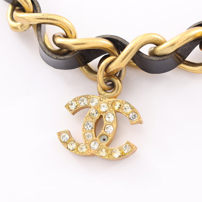 ココマーク チョーカー GP エナメルレザー ゴールド ブラック 95P シャネル アクセサリー CHANEL