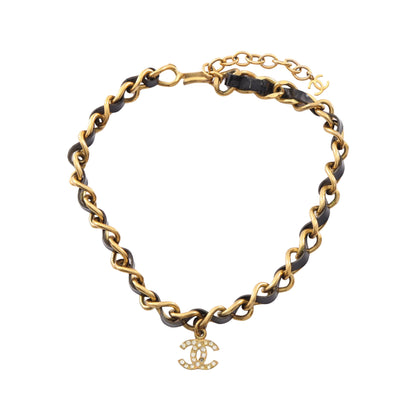 ココマーク チョーカー GP エナメルレザー ゴールド ブラック 95P シャネル アクセサリー CHANEL