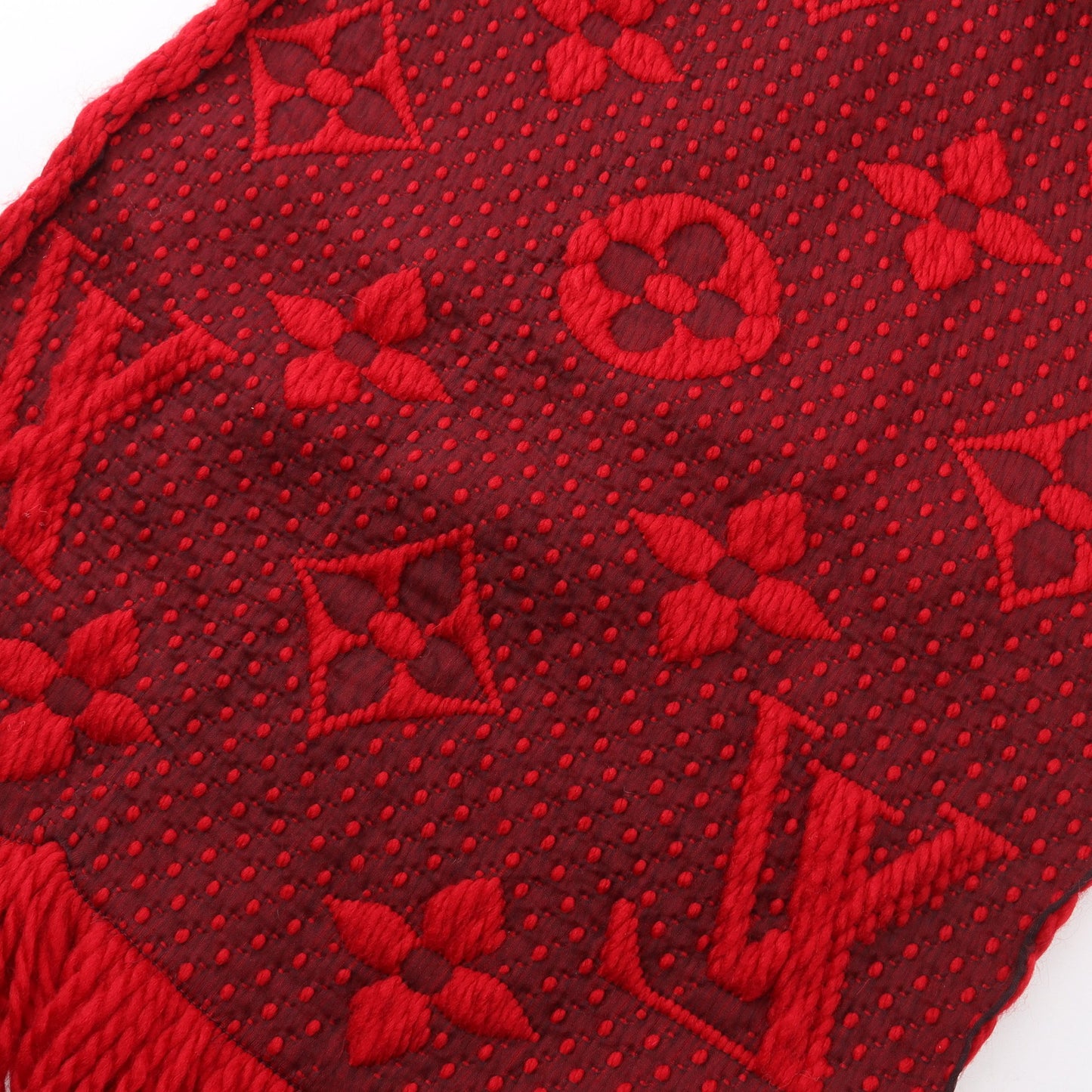 エシャルプ ロゴマニア ルビー マフラー ウール シルク レッド ルイヴィトン 財布・小物 LOUIS VUITTON