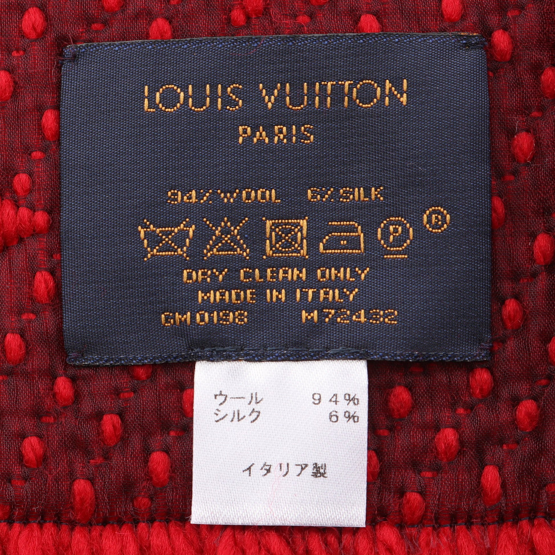 エシャルプ ロゴマニア ルビー マフラー ウール シルク レッド ルイヴィトン 財布・小物 LOUIS VUITTON