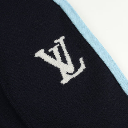 LVロゴ ニット ハーフ パンツ ウール ネイビー ライトブルー ルイヴィトン
