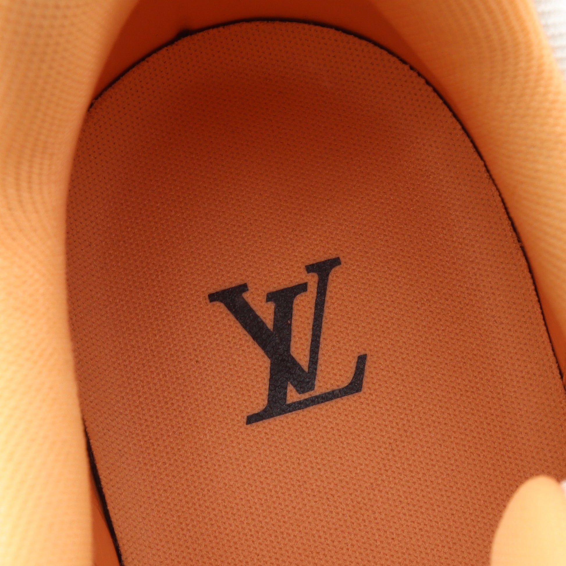 LVトレイナーライン スニーカー レザー ヌバック ライトオレンジ オフホワイト ルイヴィトン シューズ LOUIS VUITTON