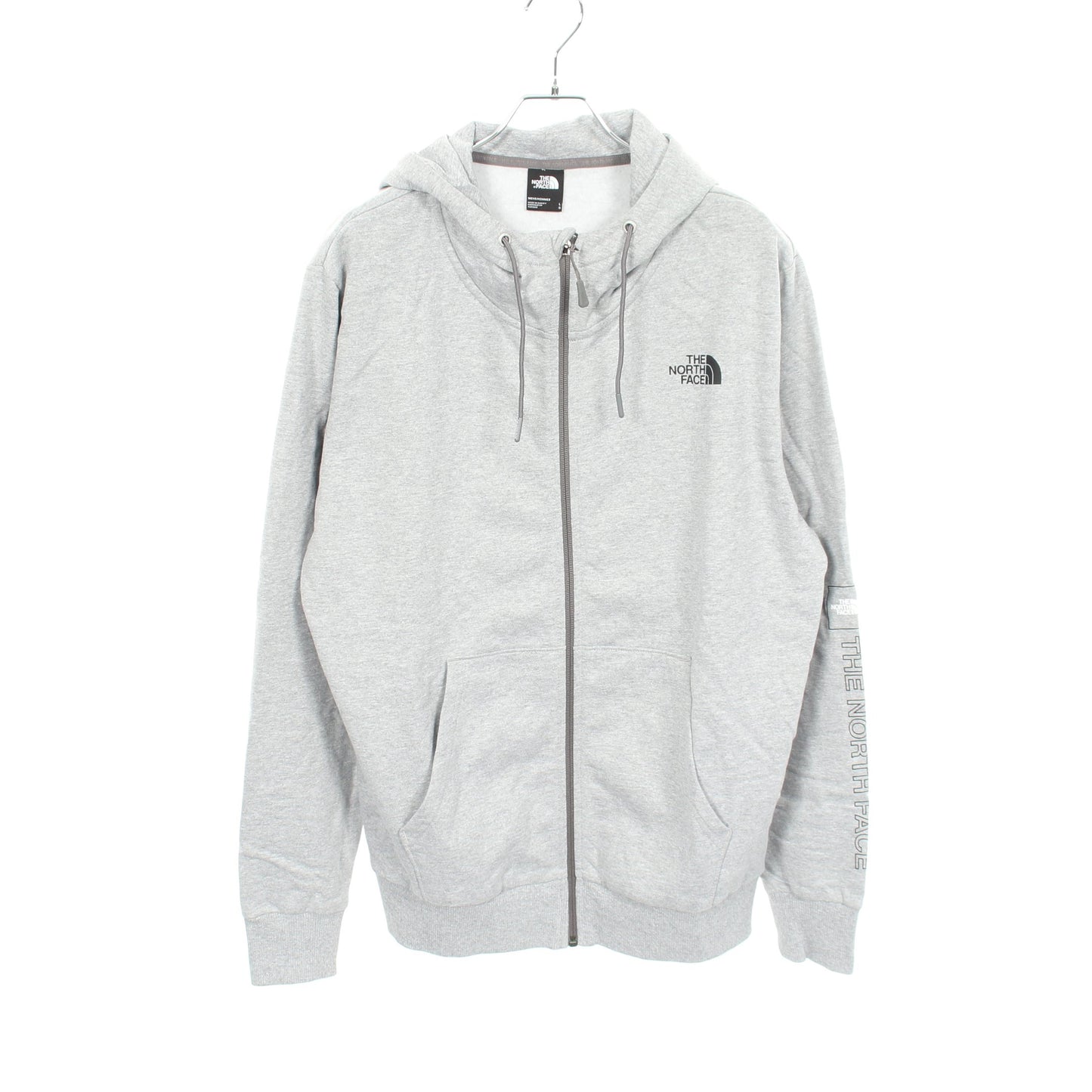 M OUTLINE LOGO BOX FULL ZIP HOODIE パーカー コットン グレー ザノースフェイス