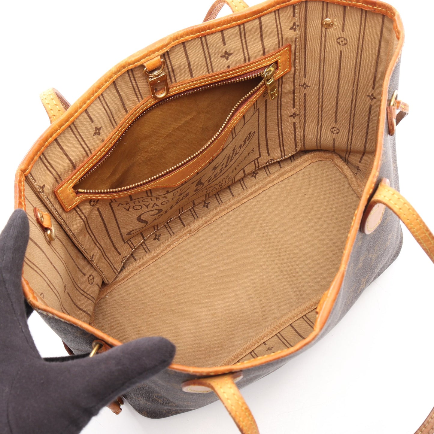 ネヴァーフルPM モノグラム ハンドバッグ トートバッグ PVC レザー ブラウン ルイヴィトン バッグ LOUIS VUITTON