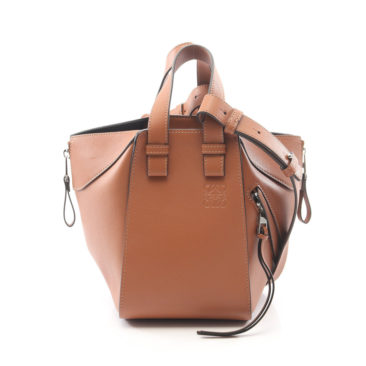 ハンモックバッグ コンパクト 2WAY ハンドバッグ レザー ブラウン ロエベ バッグ LOEWE
