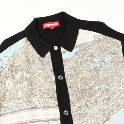 Silk Map Cardigan 切替 カーディガン ウール シルク ブラック マルチカラー シュプリーム