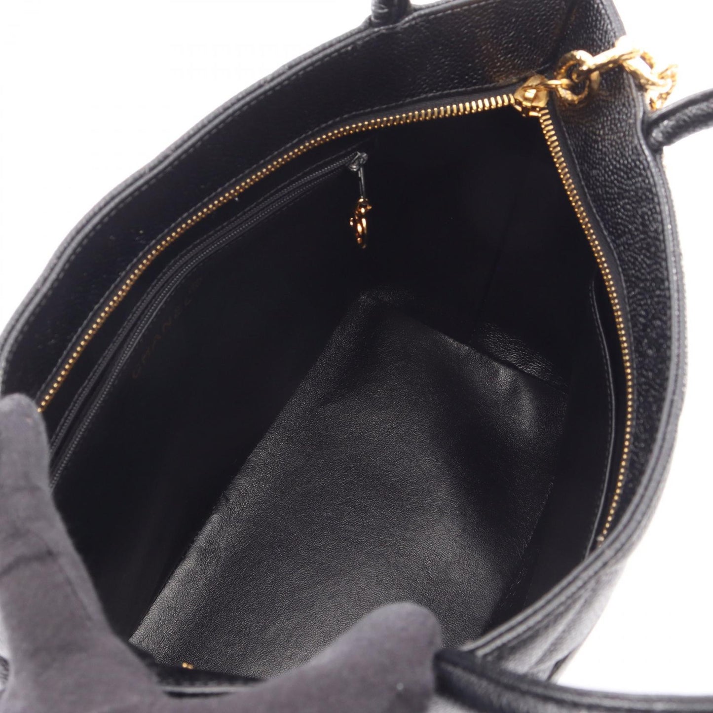 復刻トート ハンドバッグ トートバッグ キャビアスキン ブラック ゴールド金具 シャネル
