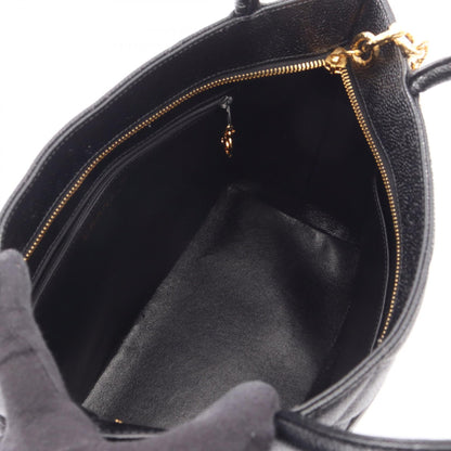 復刻トート ハンドバッグ トートバッグ キャビアスキン ブラック ゴールド金具 シャネル