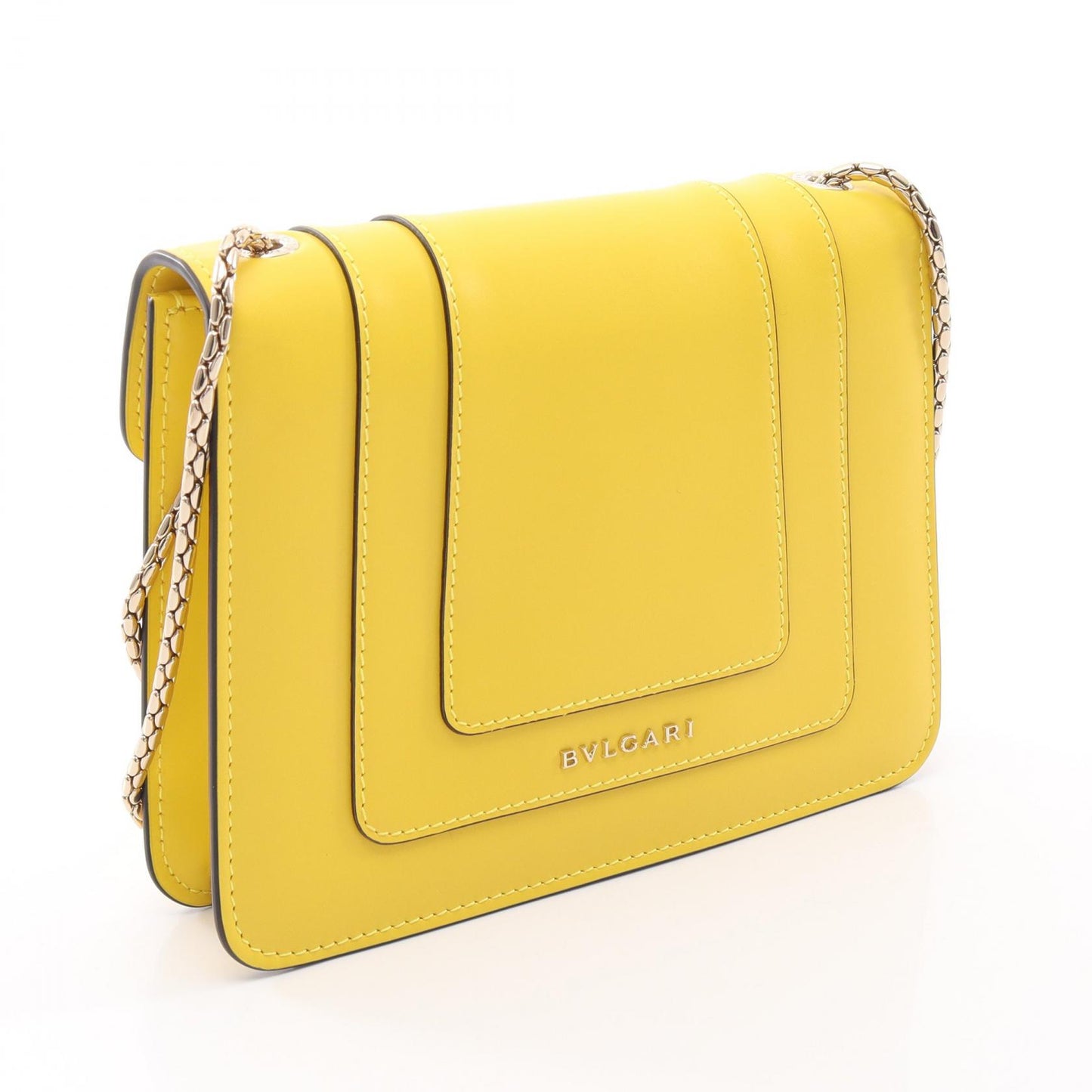 セルペンティ フォーエバー スモール チェーンショルダーバッグ レザー イエロー ブルガリ バッグ BVLGARI