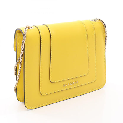 セルペンティ フォーエバー スモール チェーンショルダーバッグ レザー イエロー ブルガリ バッグ BVLGARI