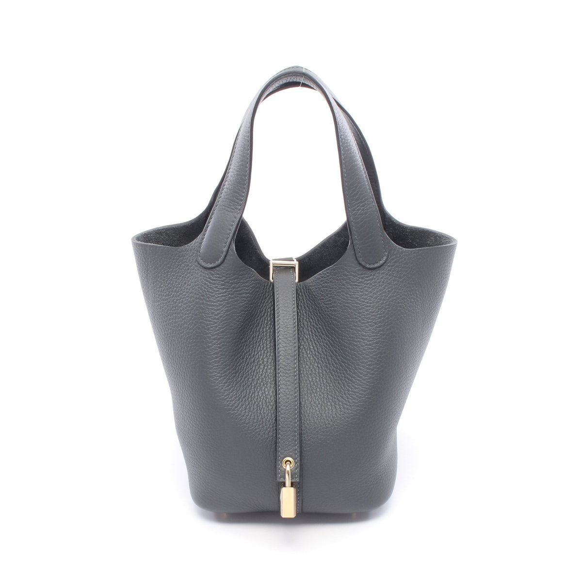 ピコタンロックPM グリミスティ ハンドバッグ トリヨンクレマンス ダークグレー ゴールド金具 G刻印 エルメス バッグ HERMES