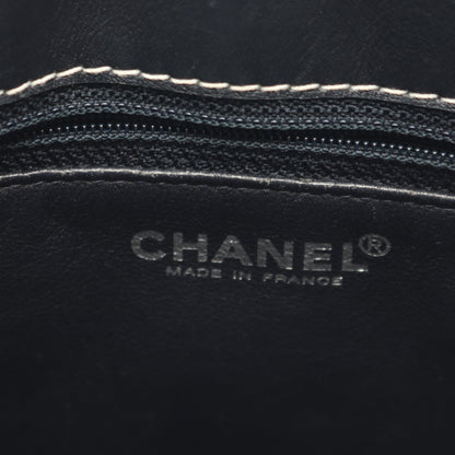 チョコバー チェーンショルダーバッグ チェーントートバッグ レザー ダークネイビー シルバー金具 シャネル バッグ CHANEL