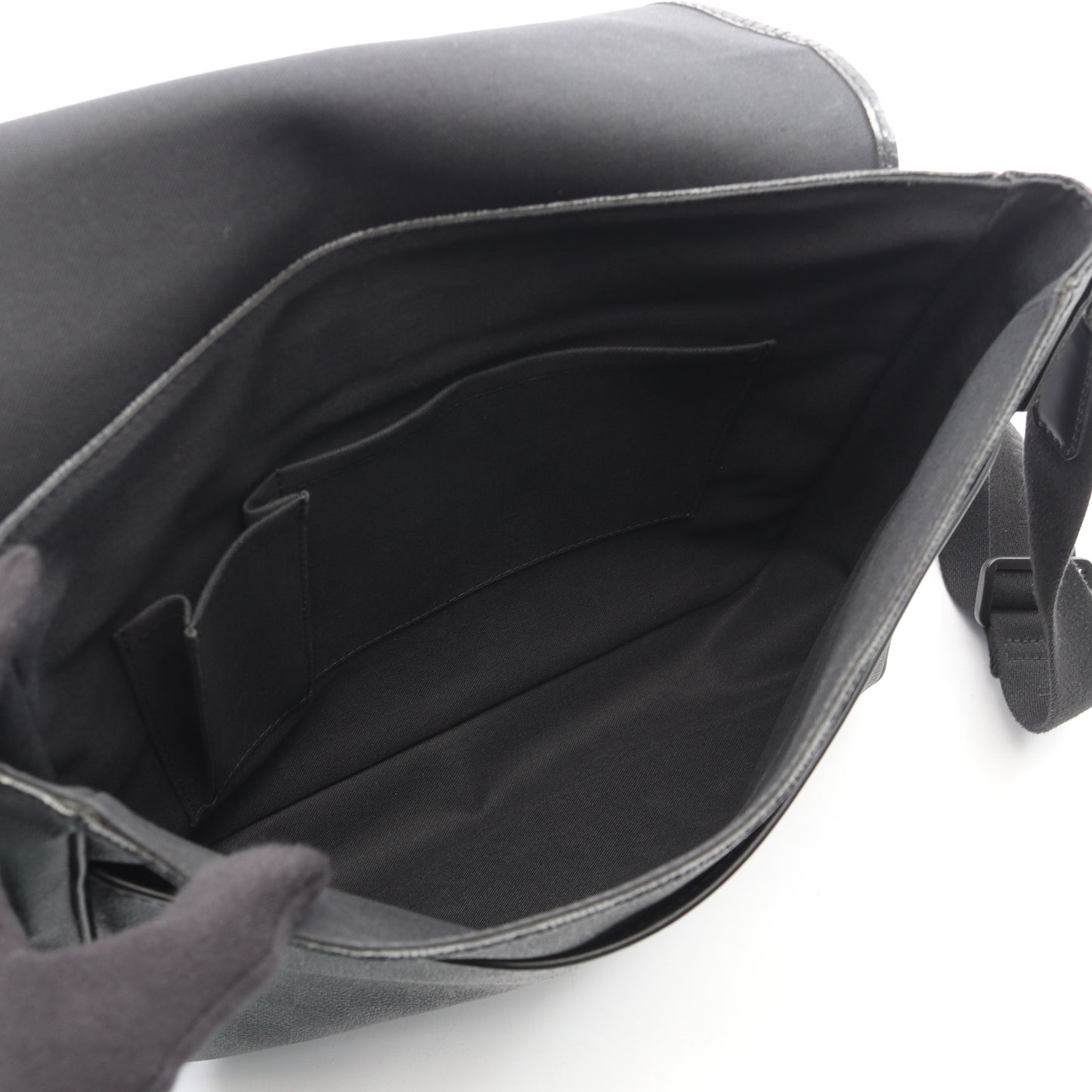 ダニエルMM ダミエグラフィット ショルダーバッグ PVC レザー ブラック ルイヴィトン バッグ LOUIS VUITTON