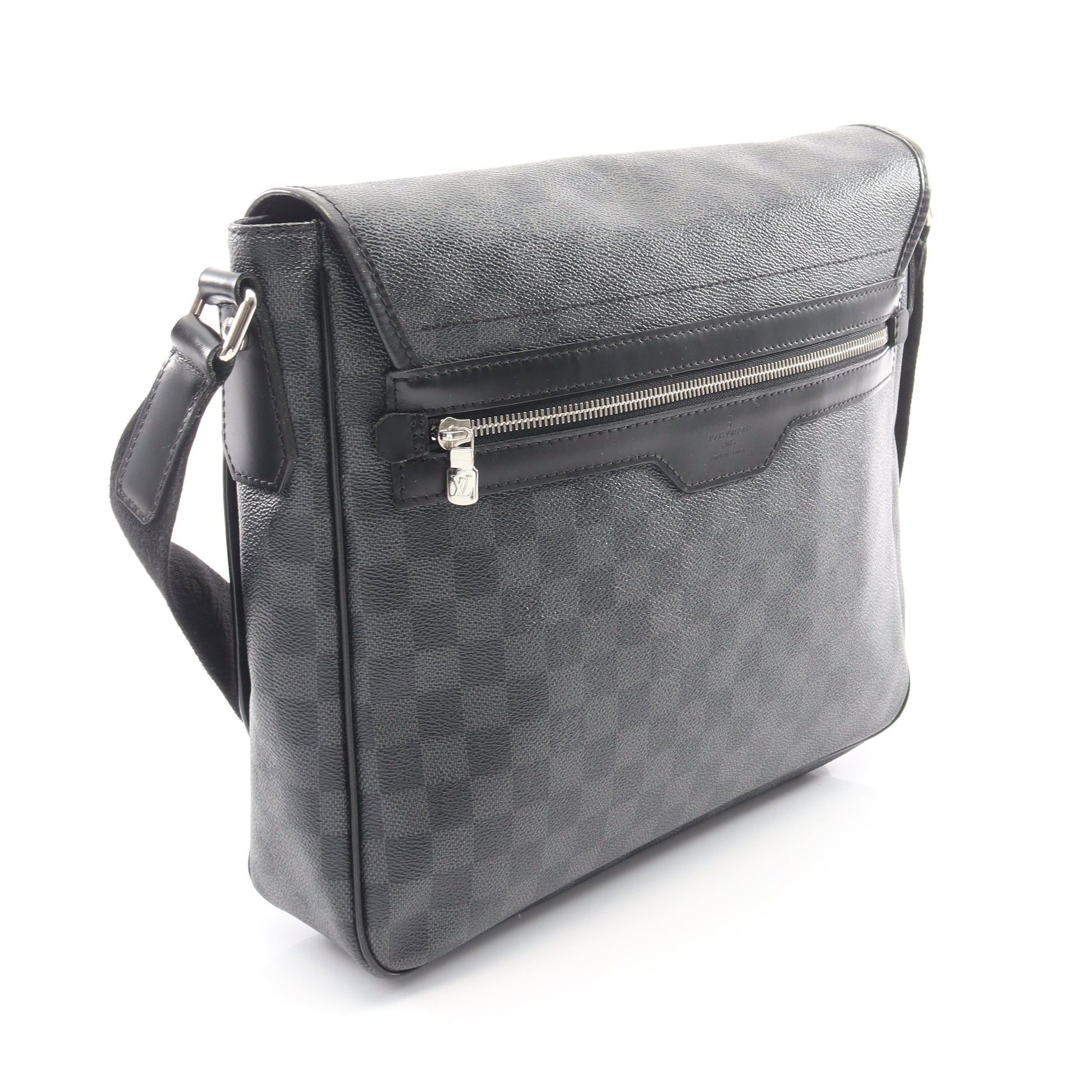 ダニエルMM ダミエグラフィット ショルダーバッグ PVC レザー ブラック ルイヴィトン バッグ LOUIS VUITTON