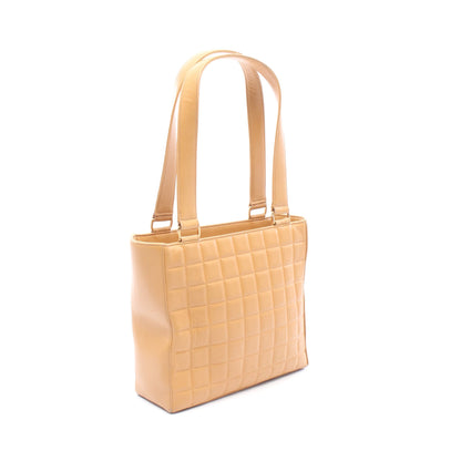チョコバー ショルダーバッグ トートバッグ ラムスキン ベージュ ゴールド金具 シャネル バッグ CHANEL