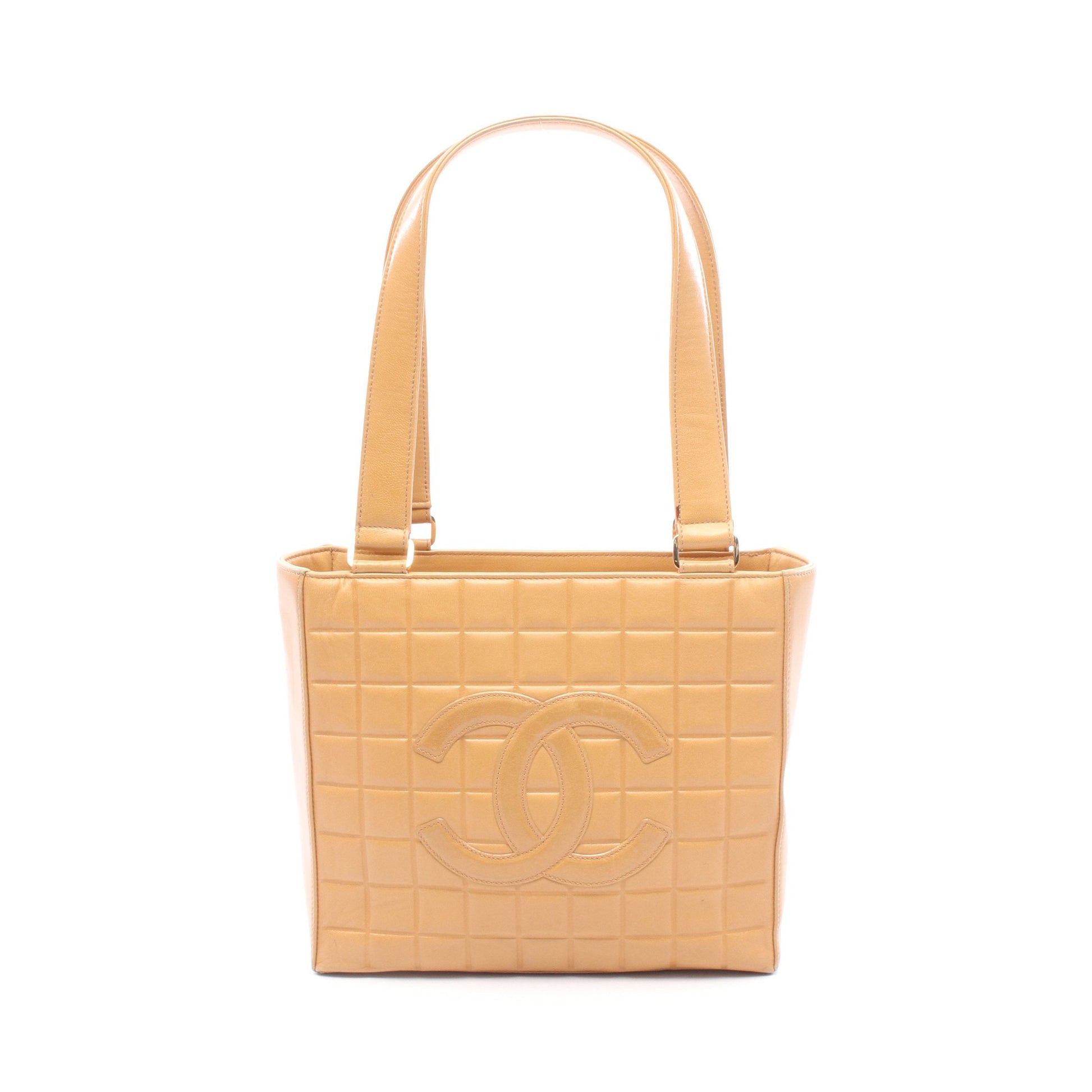 チョコバー ショルダーバッグ トートバッグ ラムスキン ベージュ ゴールド金具 シャネル バッグ CHANEL