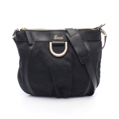アビー GGキャンバス ショルダーバッグ キャンバス レザー ブラック グッチ バッグ GUCCI