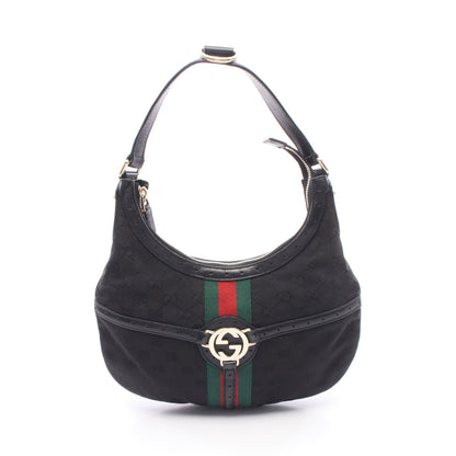 インターロッキングG GGキャンバス ワンショルダーバッグ キャンバス レザー ブラック グリーン レッド グッチ バッグ GUCCI