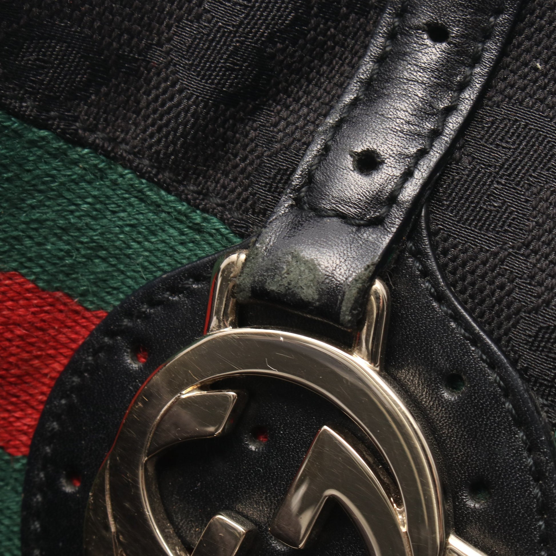 インターロッキングG GGキャンバス ワンショルダーバッグ キャンバス レザー ブラック グリーン レッド グッチ バッグ GUCCI