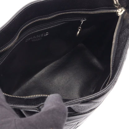 復刻トート ハンドバッグ トートバッグ キャビアスキン ブラック シルバー金具 シャネル
