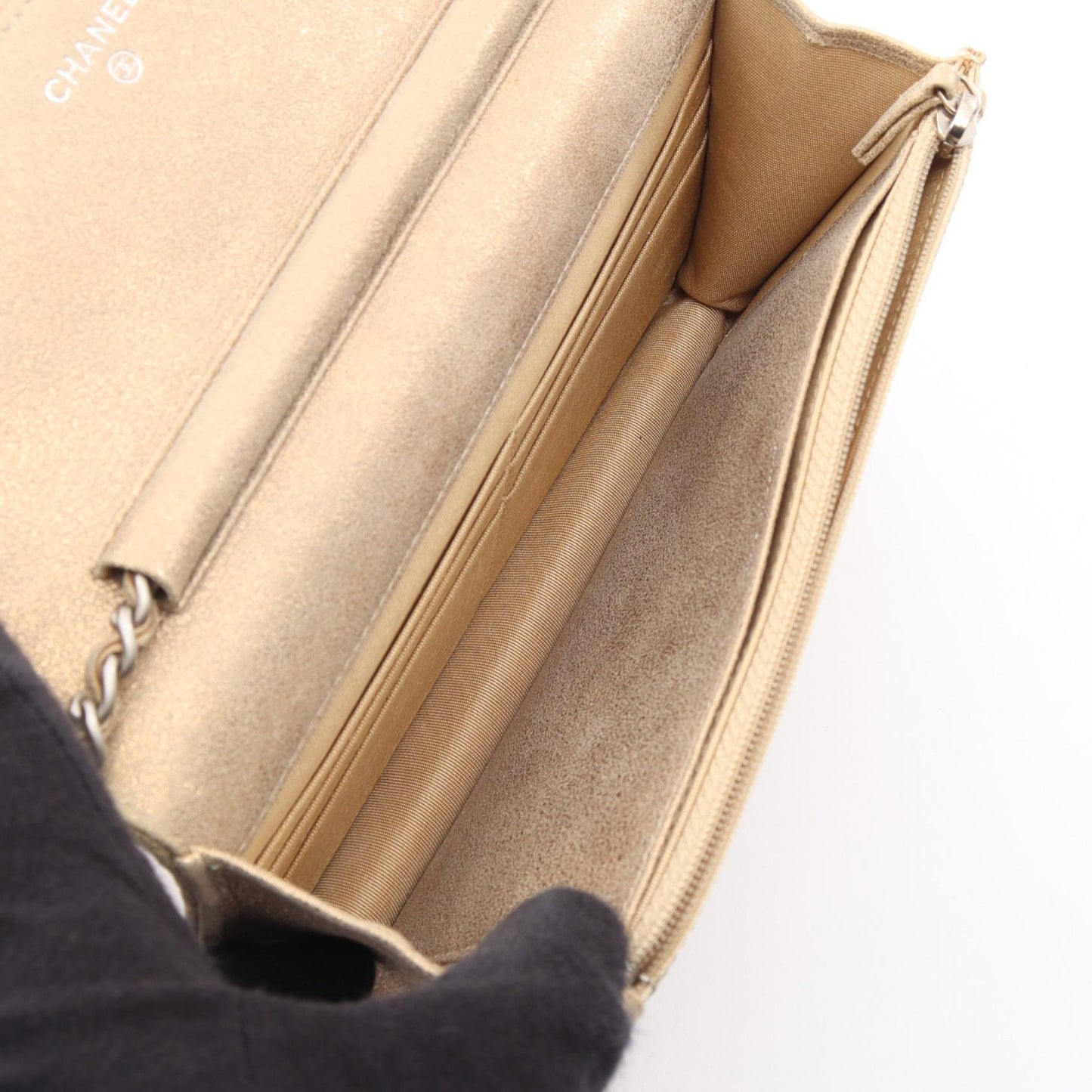マテラッセ チェーンウォレット レザー ゴールド シルバー金具 シャネル