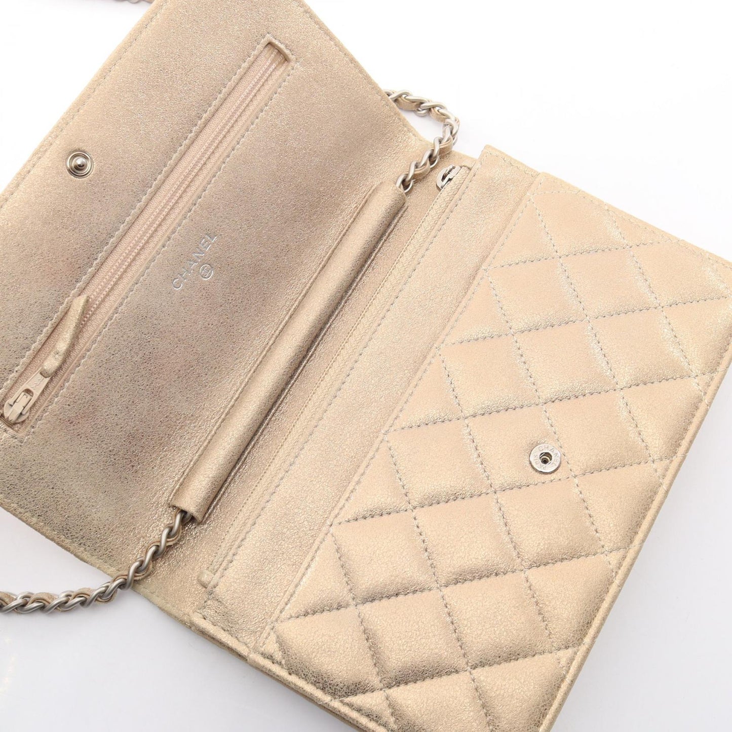 マテラッセ チェーンウォレット レザー ゴールド シルバー金具 シャネル