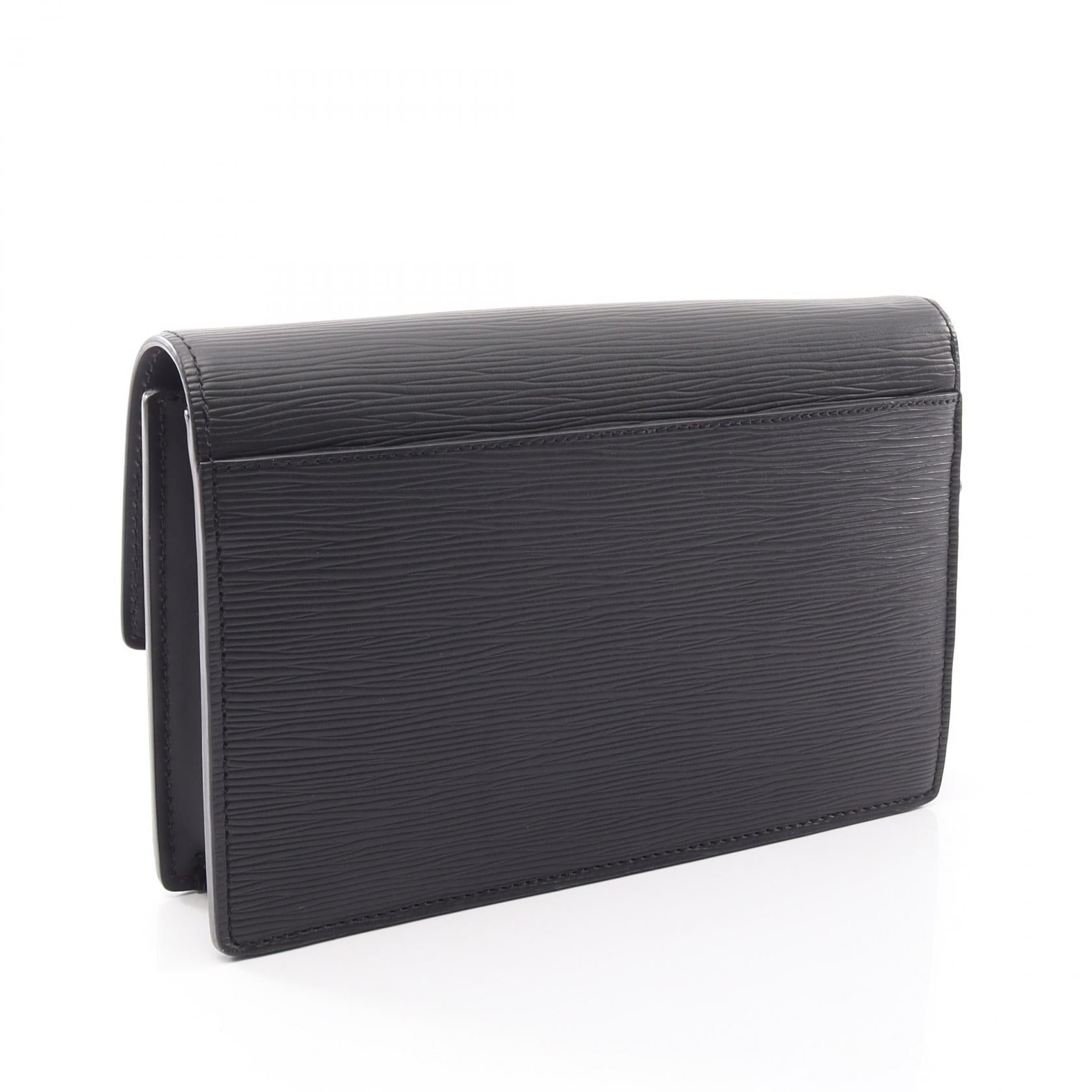 ポシェットテムズ エピ ノワール セカンドバッグ クラッチバッグ レザー ブラック ルイヴィトン バッグ LOUIS VUITTON