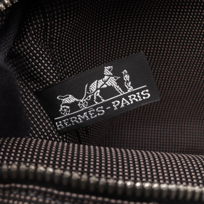エールラインPM ハンドバッグ トートバッグ ナイロンキャンバス グレー シルバー金具 エルメス
