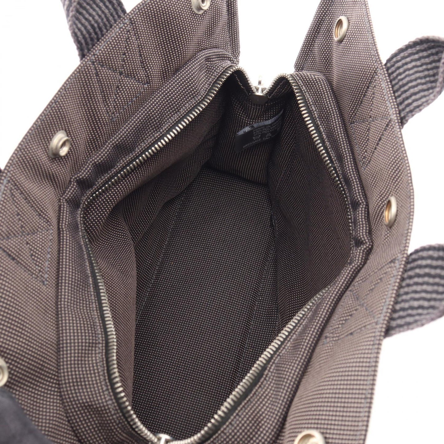 エールラインPM ハンドバッグ トートバッグ ナイロンキャンバス グレー シルバー金具 エルメス