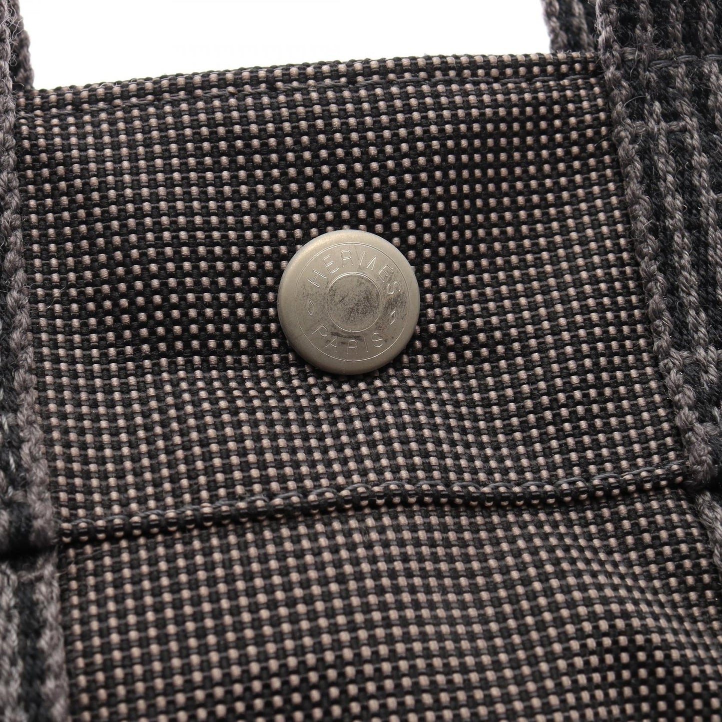 エールラインPM ハンドバッグ トートバッグ ナイロンキャンバス グレー シルバー金具 エルメス