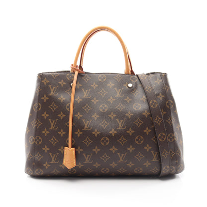 モンテーニュGM モノグラム ハンドバッグ トートバッグ PVC レザー ブラウン ルイヴィトン バッグ LOUIS VUITTON