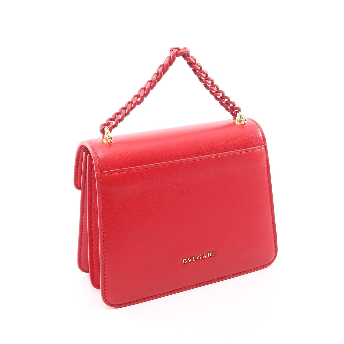 セルペンティ フォーエバー 2WAY チェーンハンドバッグ レザー レッド ブルガリ