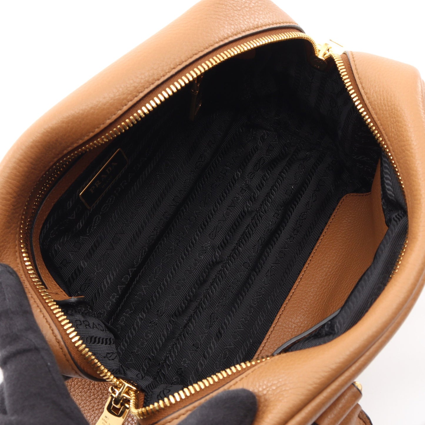 VITTELO PHENIX 2WAY ハンドバッグ レザー ライトブラウン プラダ