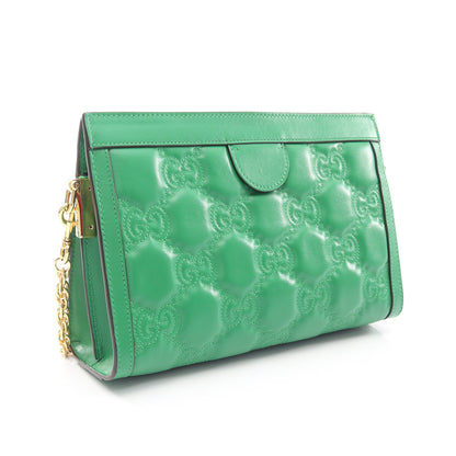 GGマトラッセ 2way チェーンショルダーバッグ レザー グリーン グッチ バッグ GUCCI