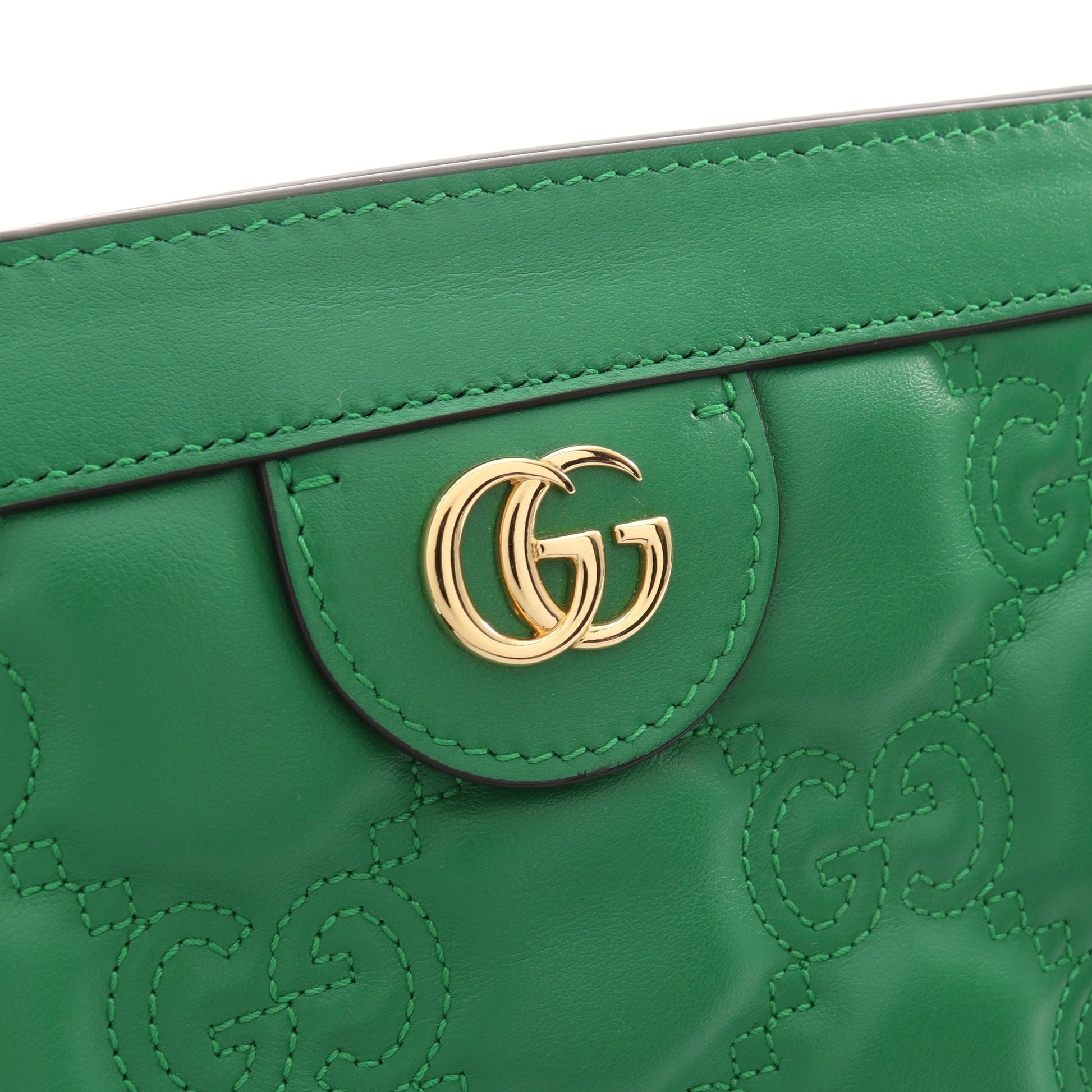 GGマトラッセ 2way チェーンショルダーバッグ レザー グリーン グッチ バッグ GUCCI