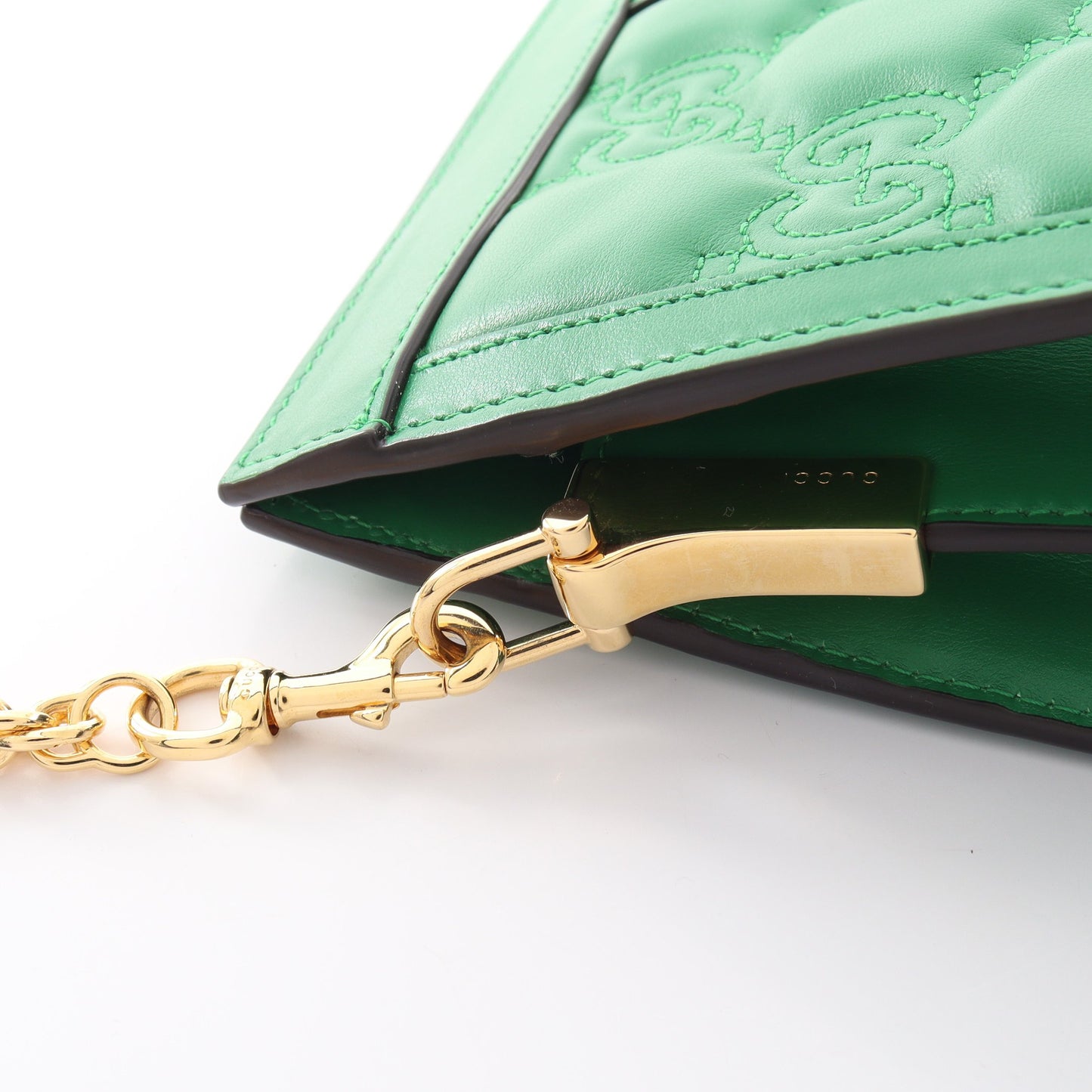GGマトラッセ 2way チェーンショルダーバッグ レザー グリーン グッチ バッグ GUCCI