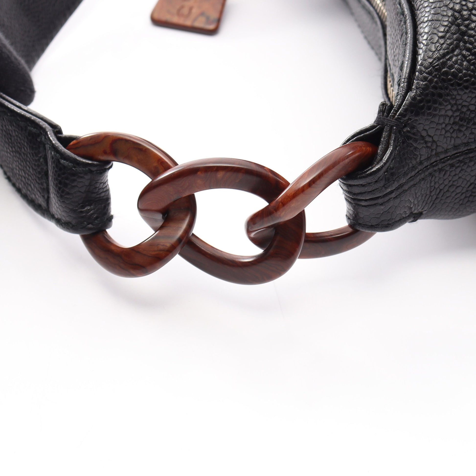 ココマーク ワンショルダーバッグ キャビアスキン ブラック ゴールド金具 シャネル バッグ CHANEL