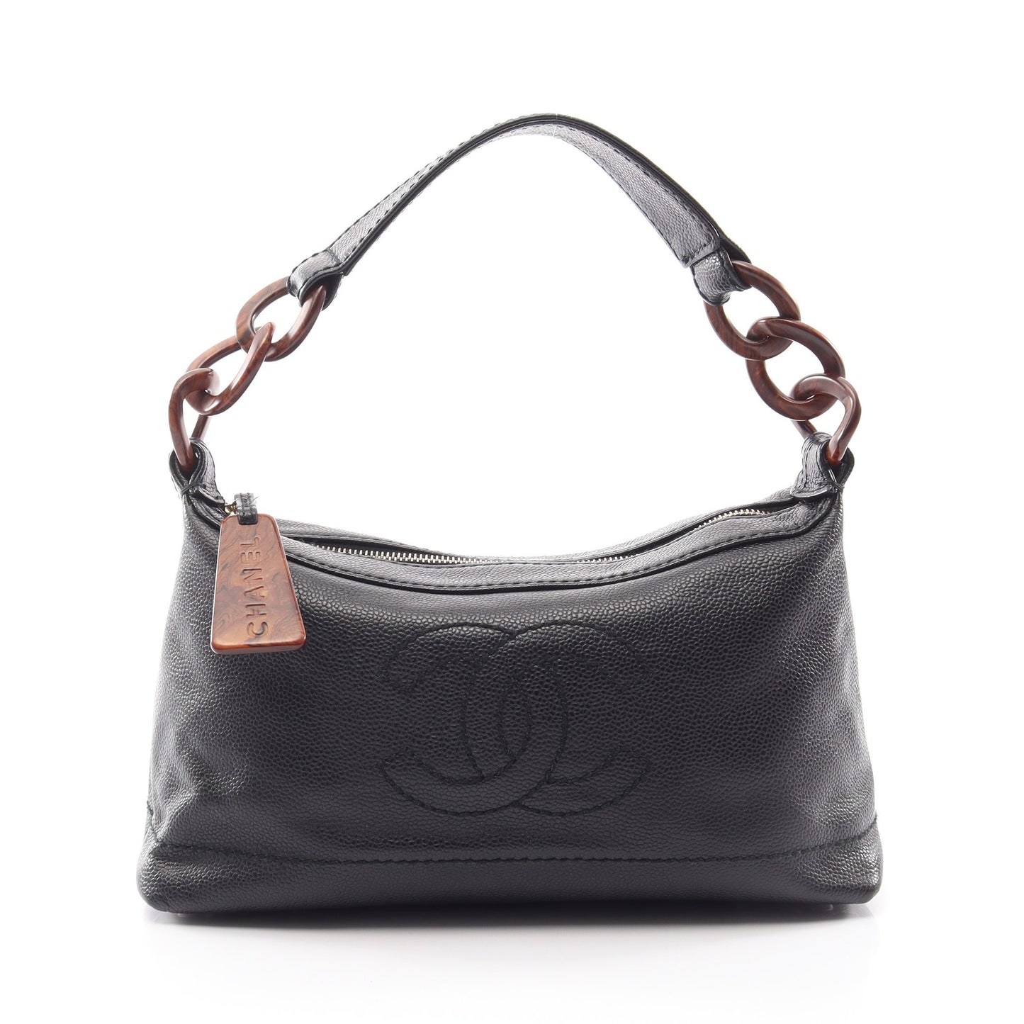 ココマーク ワンショルダーバッグ キャビアスキン ブラック ゴールド金具 シャネル バッグ CHANEL