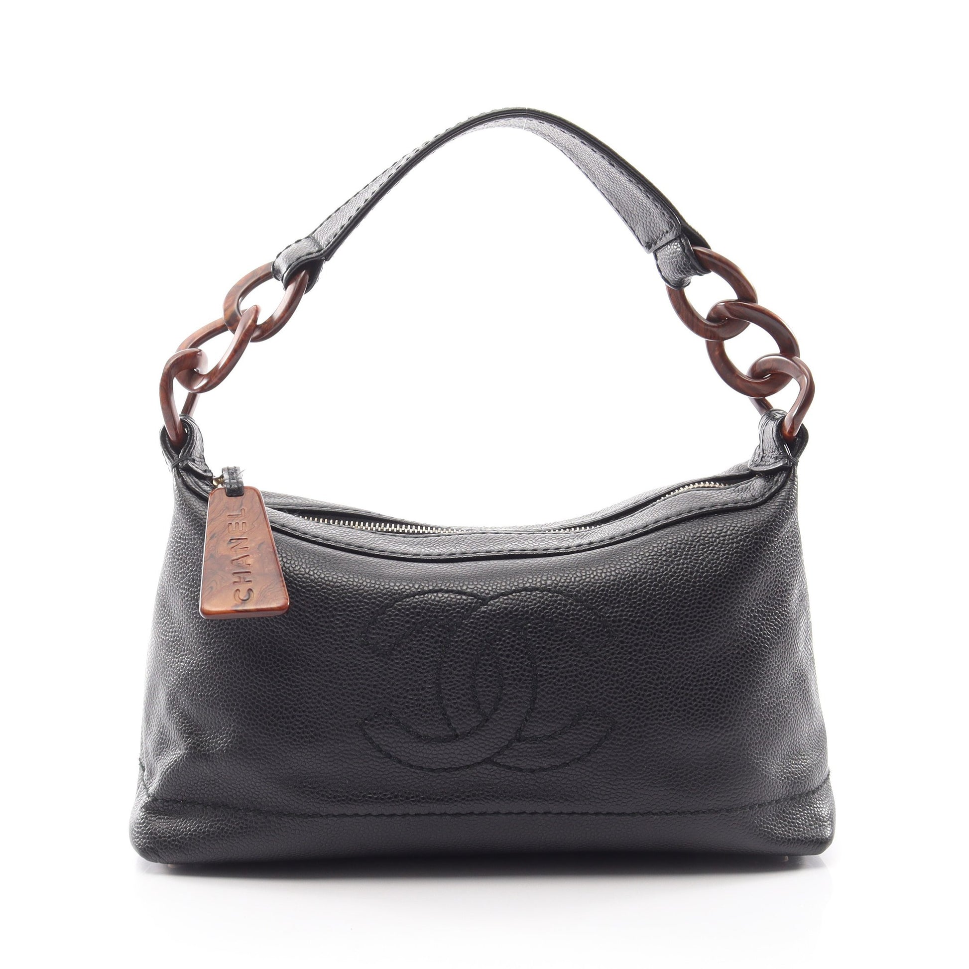 ココマーク ワンショルダーバッグ キャビアスキン ブラック ゴールド金具 シャネル バッグ CHANEL