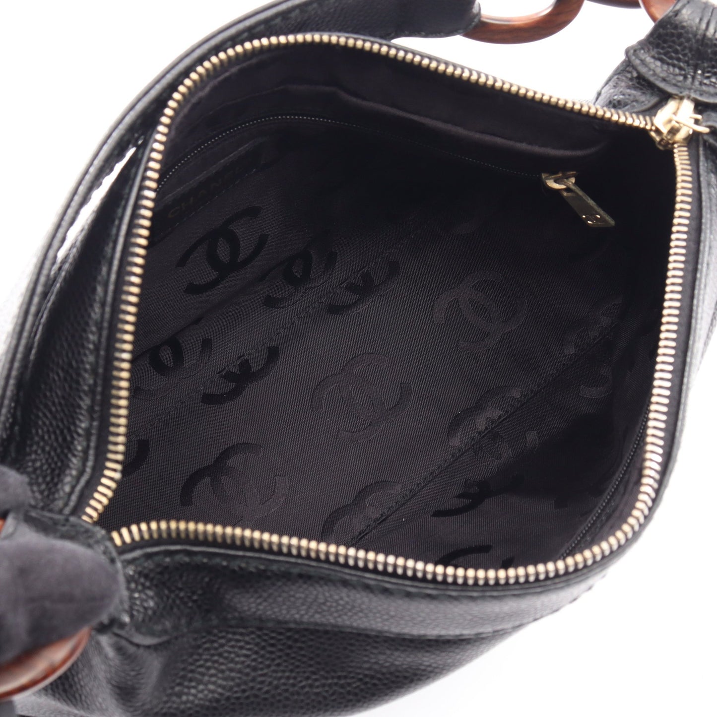 ココマーク ワンショルダーバッグ キャビアスキン ブラック ゴールド金具 シャネル バッグ CHANEL
