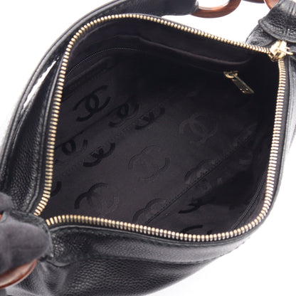 ココマーク ワンショルダーバッグ キャビアスキン ブラック ゴールド金具 シャネル バッグ CHANEL