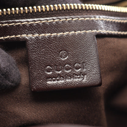 GGキャンバス ショルダーバッグ キャンバス レザー ベージュ ダークブラウン グッチ バッグ GUCCI