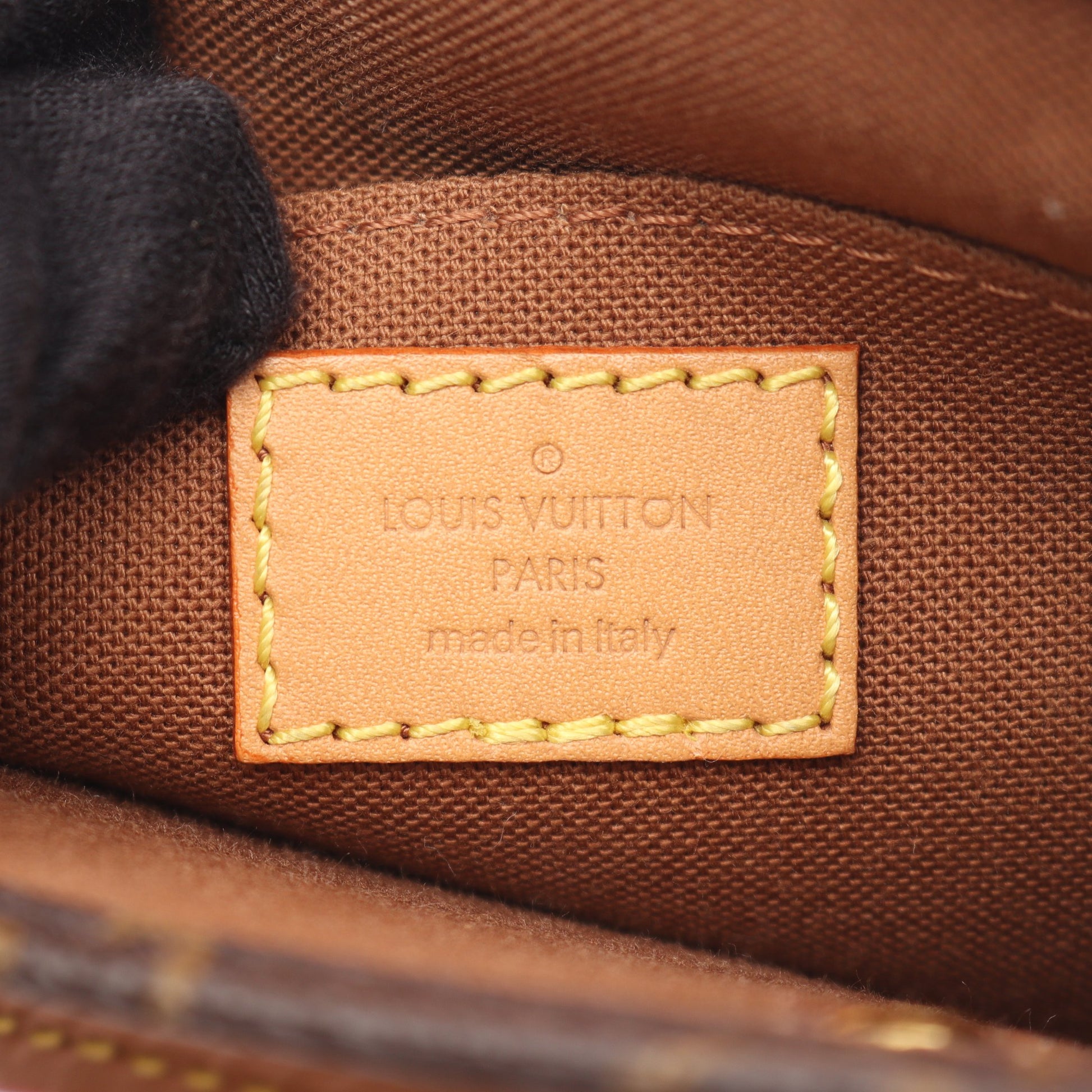 プティット サックプラ モノグラム 2WAY ハンドバッグ PVC レザー ブラウン ルイヴィトン バッグ LOUIS VUITTON