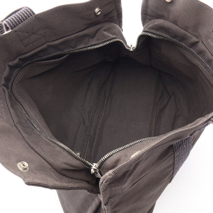 エールラインMM ハンドバッグ トートバッグ ナイロンキャンバス ダークグレー シルバー金具 エルメス