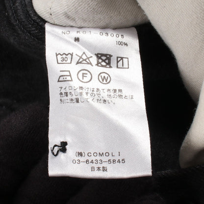 ベルト付き ボタンフライ デニムパンツ コットン ブラック コモリ