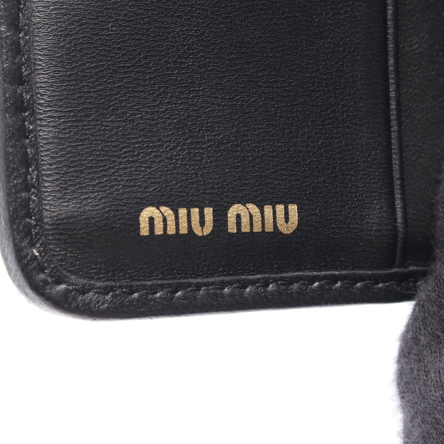 マテラッセ 二つ折り財布 三つ折り財布 レザー ブラック ミュウミュウ