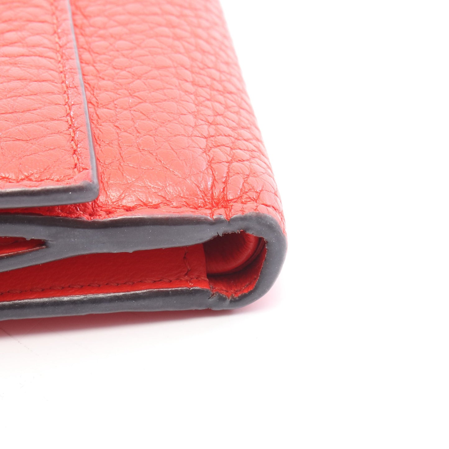 ピーカーブー 二つ折り財布 レザー レッド フェンディ