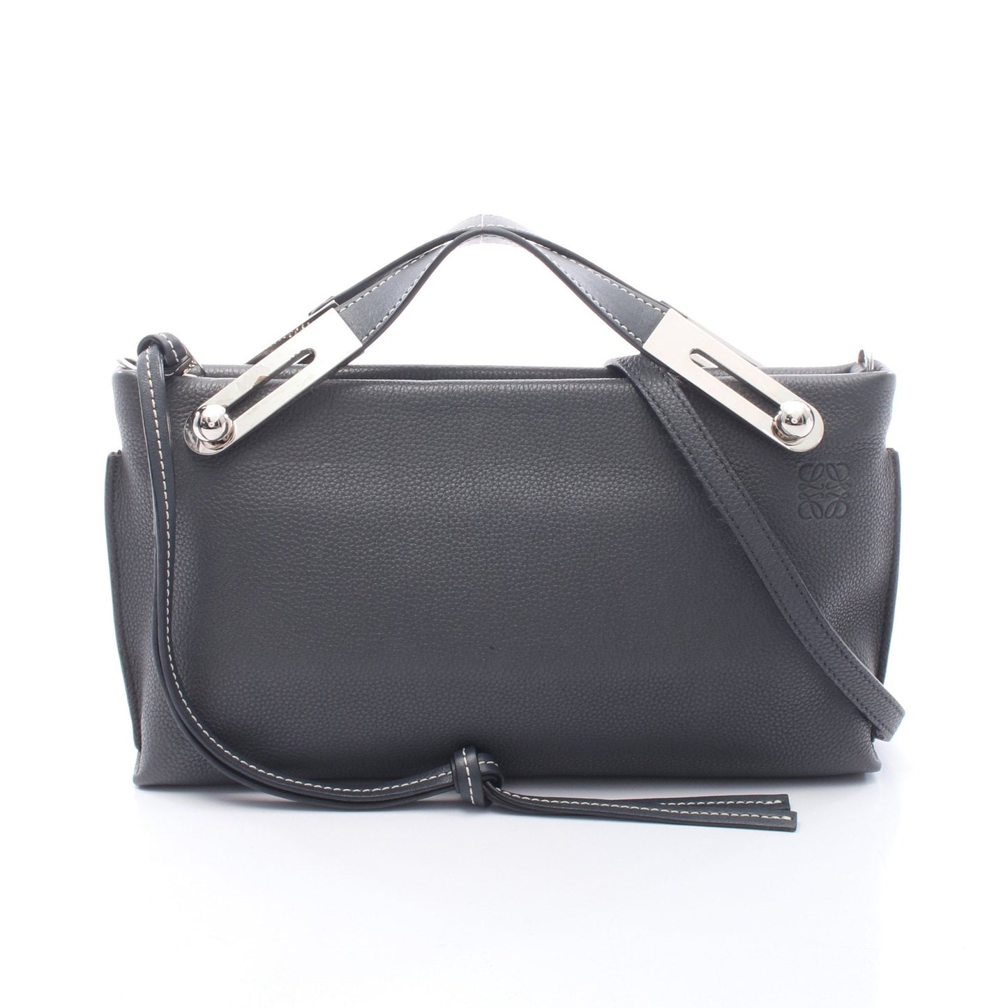 ミッシー スモール 2WAY ハンドバッグ レザー グレー ロエベ